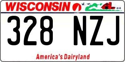 WI license plate 328NZJ