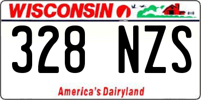 WI license plate 328NZS