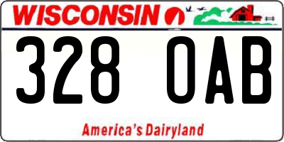 WI license plate 328OAB