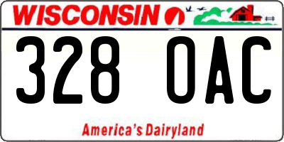 WI license plate 328OAC
