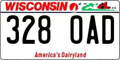 WI license plate 328OAD