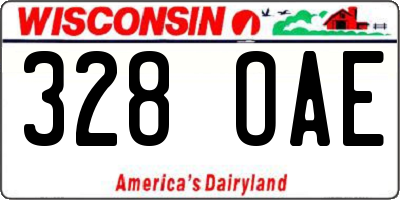 WI license plate 328OAE