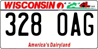 WI license plate 328OAG
