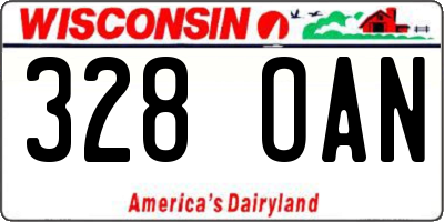 WI license plate 328OAN