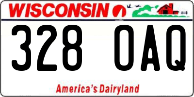 WI license plate 328OAQ