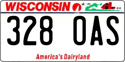 WI license plate 328OAS