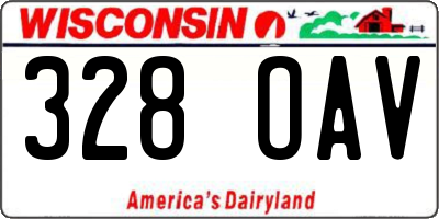 WI license plate 328OAV