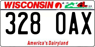 WI license plate 328OAX