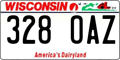 WI license plate 328OAZ
