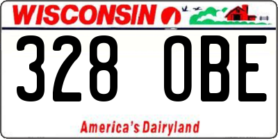 WI license plate 328OBE