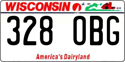 WI license plate 328OBG