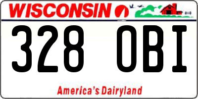 WI license plate 328OBI