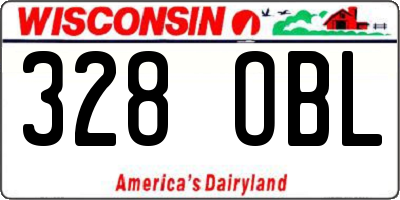 WI license plate 328OBL