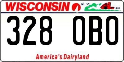 WI license plate 328OBO