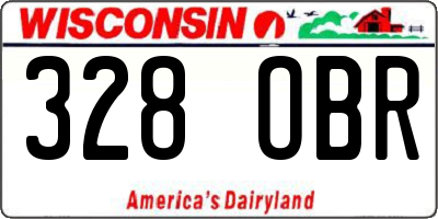 WI license plate 328OBR