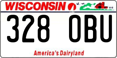 WI license plate 328OBU