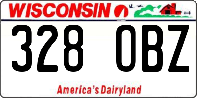 WI license plate 328OBZ