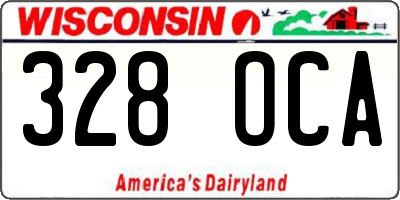 WI license plate 328OCA