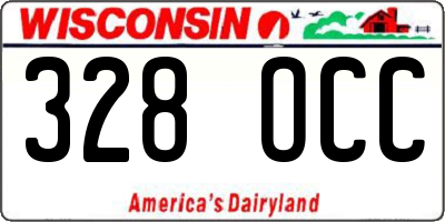 WI license plate 328OCC