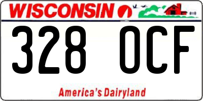 WI license plate 328OCF