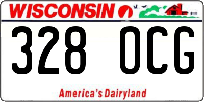 WI license plate 328OCG