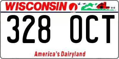 WI license plate 328OCT