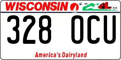 WI license plate 328OCU