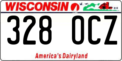 WI license plate 328OCZ