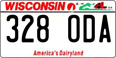 WI license plate 328ODA