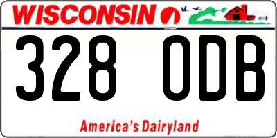 WI license plate 328ODB