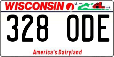 WI license plate 328ODE
