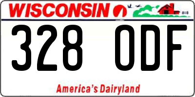 WI license plate 328ODF