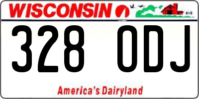 WI license plate 328ODJ