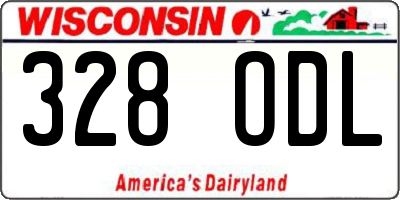 WI license plate 328ODL