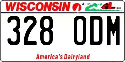 WI license plate 328ODM