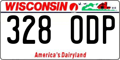 WI license plate 328ODP