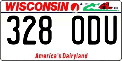 WI license plate 328ODU