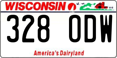 WI license plate 328ODW