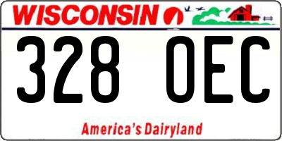 WI license plate 328OEC