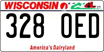 WI license plate 328OED
