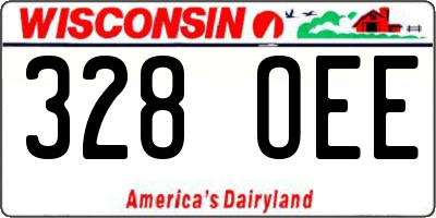 WI license plate 328OEE