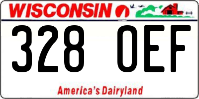WI license plate 328OEF