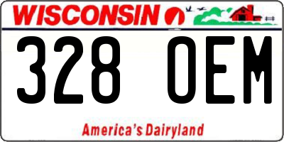 WI license plate 328OEM