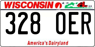 WI license plate 328OER