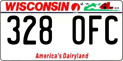 WI license plate 328OFC