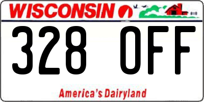 WI license plate 328OFF