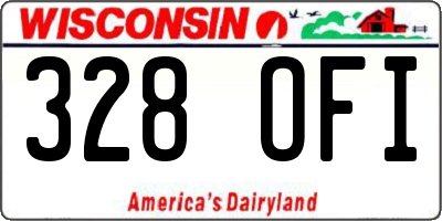 WI license plate 328OFI