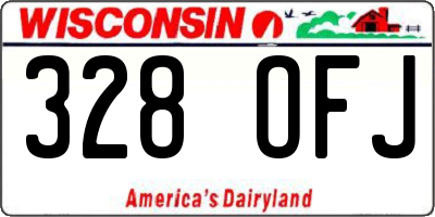 WI license plate 328OFJ