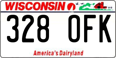 WI license plate 328OFK