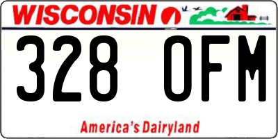 WI license plate 328OFM